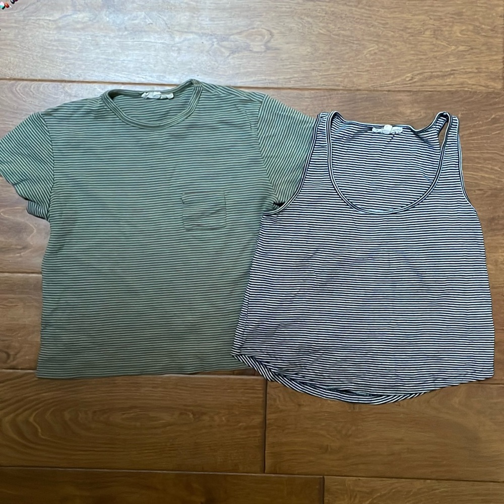 Bundle of two organic cotton striped shirts